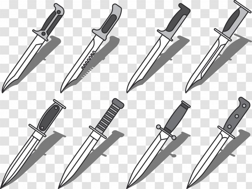 Throwing Knife Icon - Ranged Weapon - Gray Set Transparent PNG