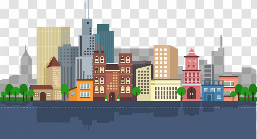 Business - Architectural Engineering - Vector City Flat Transparent PNG