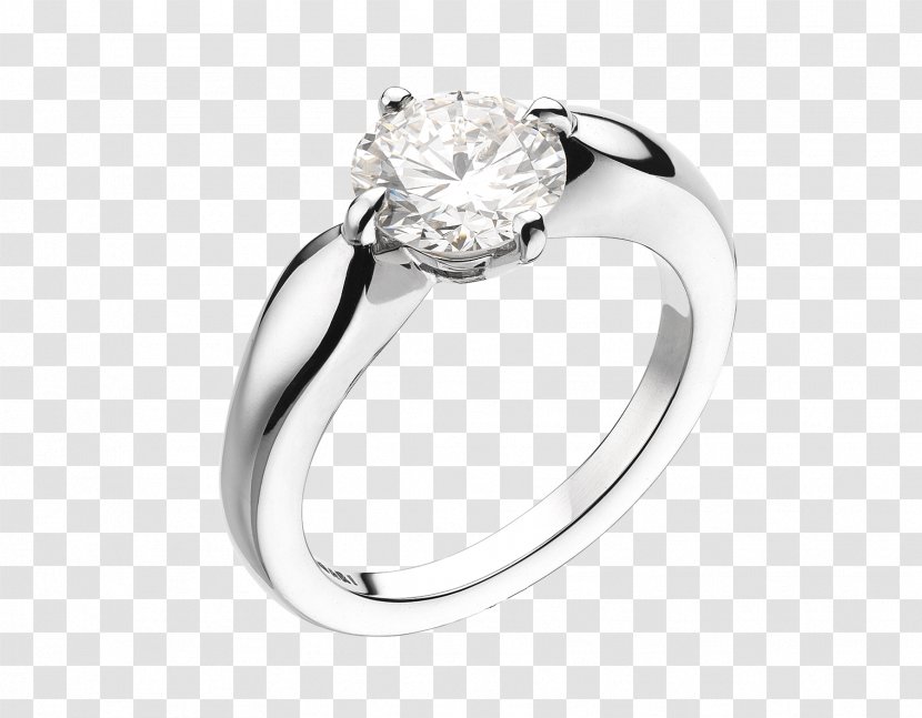Engagement Ring Wedding Bulgari Diamond - Silver - Interlocking Rings Transparent PNG