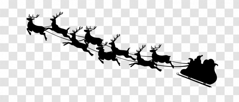 Santa Claus Reindeer Christmas Wallpaper - Art - Silhouette Transparent PNG
