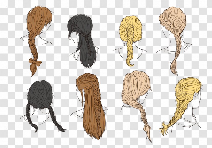 Long Hair Braid Hairstyle - Frame Transparent PNG