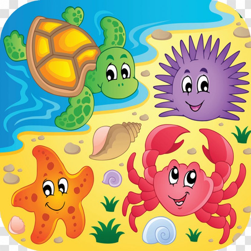 Beach Aquatic Animal Clip Art - Cartoon - Sea Animals Transparent PNG