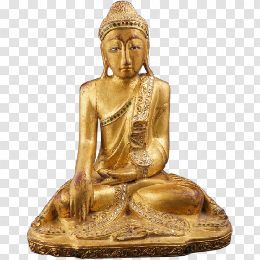 Golden Buddha Bronze Sculpture Seated From Gandhara Tian Tan Buddharupa - Brass - Thai Statue Transparent PNG