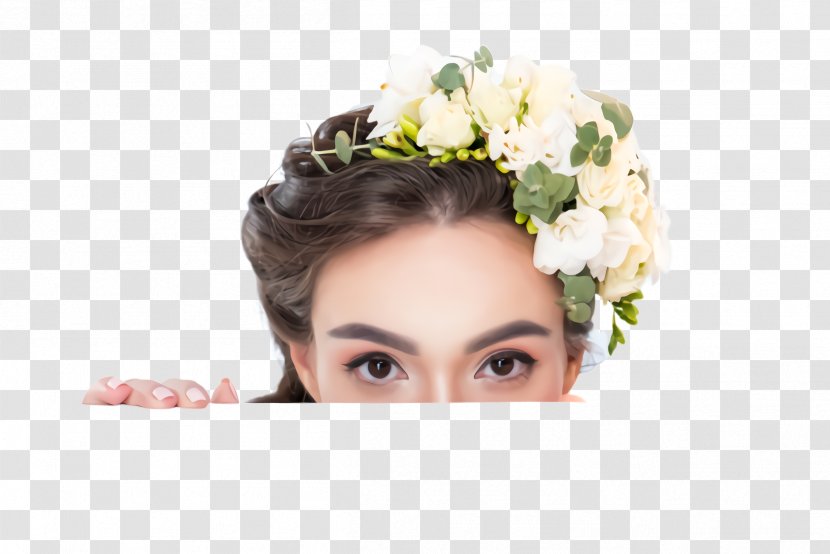 Hair White Headpiece Head Nose - Forehead Flower Transparent PNG