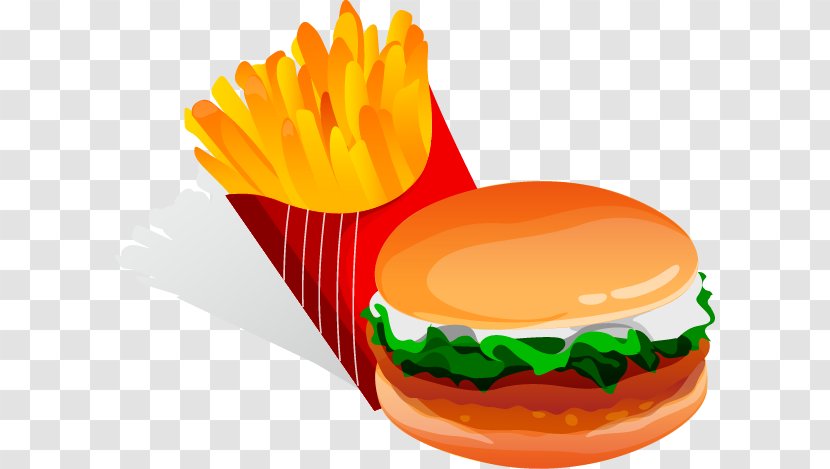 Hamburger French Fries Fast Food Cheeseburger - Burger Set Vector Material Transparent PNG