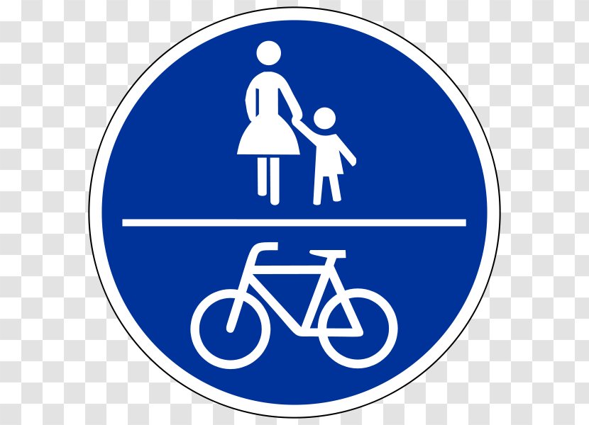 Bicycle Pedestrian Traffic Sign Cycling - Wheelchair Transparent PNG