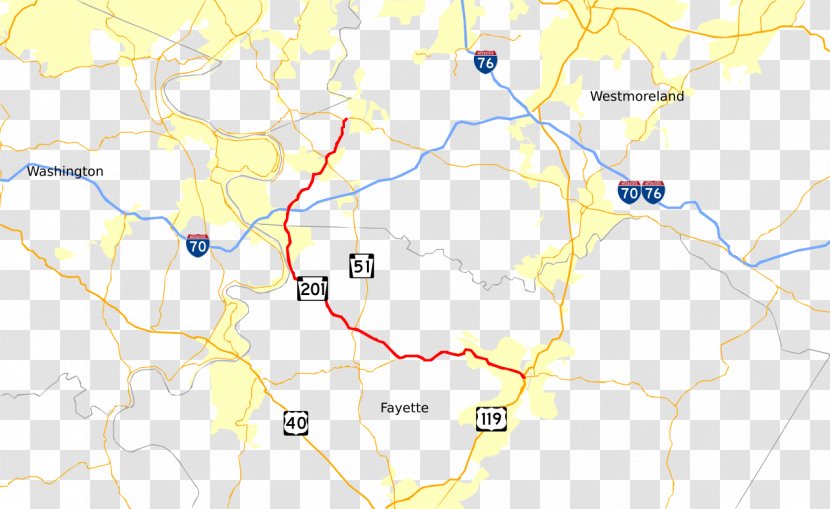 Map U.S. Route 119 In Pennsylvania 199 State Highway - United States Of America Transparent PNG