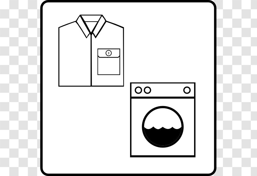 Laundry Room Washing Machines Clip Art - Black - Gerald G Transparent PNG