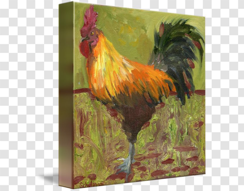 Chicken Painting Rooster Oil Paint Art - Fowl - Thumbs Transparent PNG