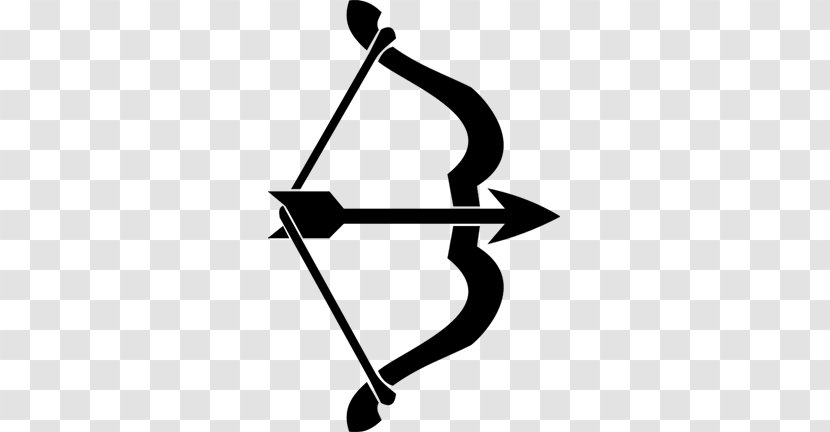 Bow And Arrow Clip Art - Black Transparent PNG