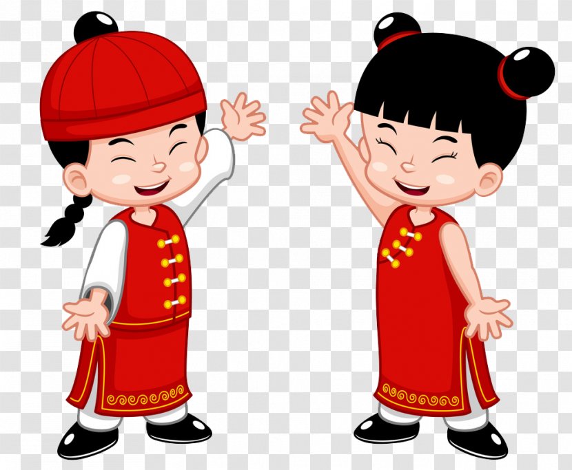 Cartoon Child Clip Art - Chinese New Year - Clothes Button Transparent PNG