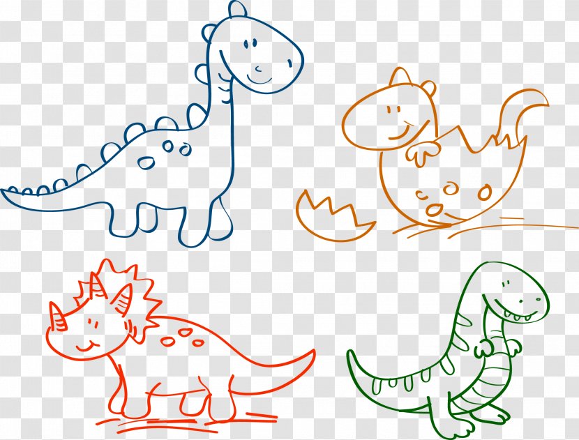 Cartoon Drawing Dinosaur Traditional Animation - Text - Vector Dinosaurs Transparent PNG