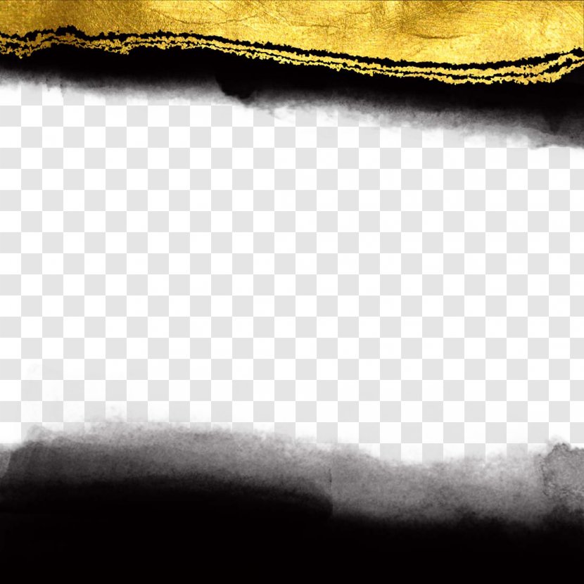 Black And White Texture Mapping - Ink Gold Background Transparent PNG
