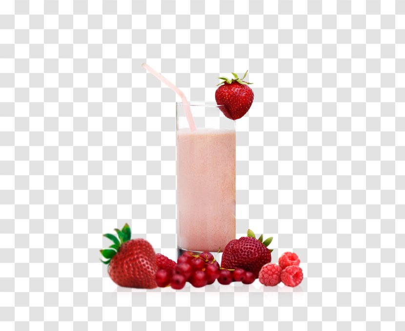 Strawberry Juice Non-alcoholic Drink Smoothie Milkshake - Batida Transparent PNG
