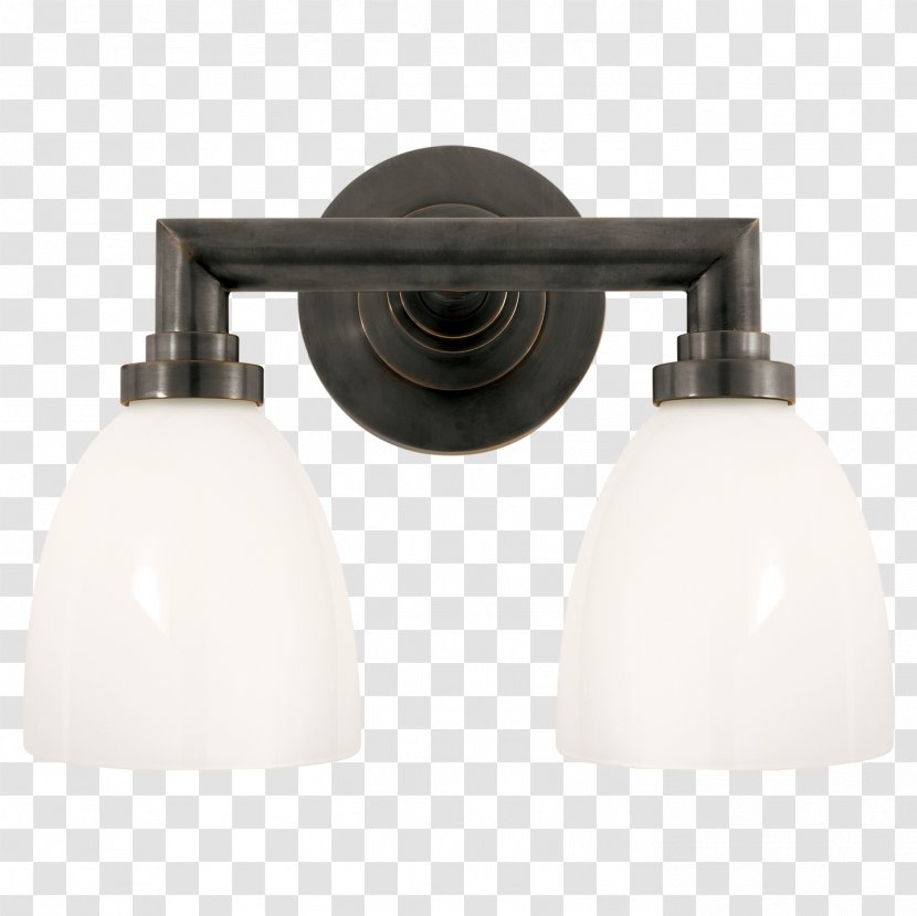 Lighting Bathroom Bronze Light Fixture - White - Double Transparent PNG