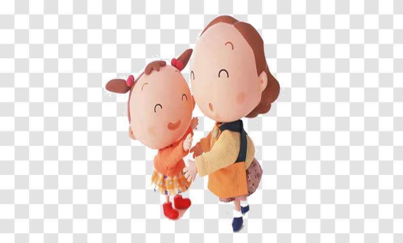 Child Cartoon - Figurine - And Mother Transparent PNG
