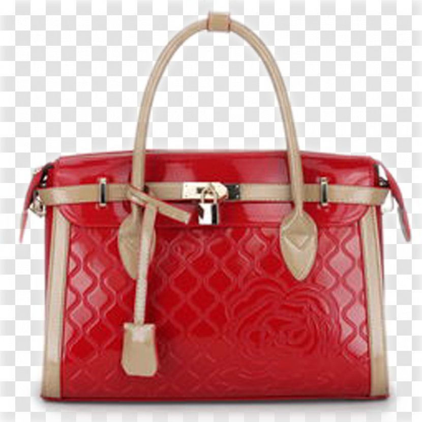 Tote Bag Leather Handbag Chanel - Brand - Red Women Transparent PNG