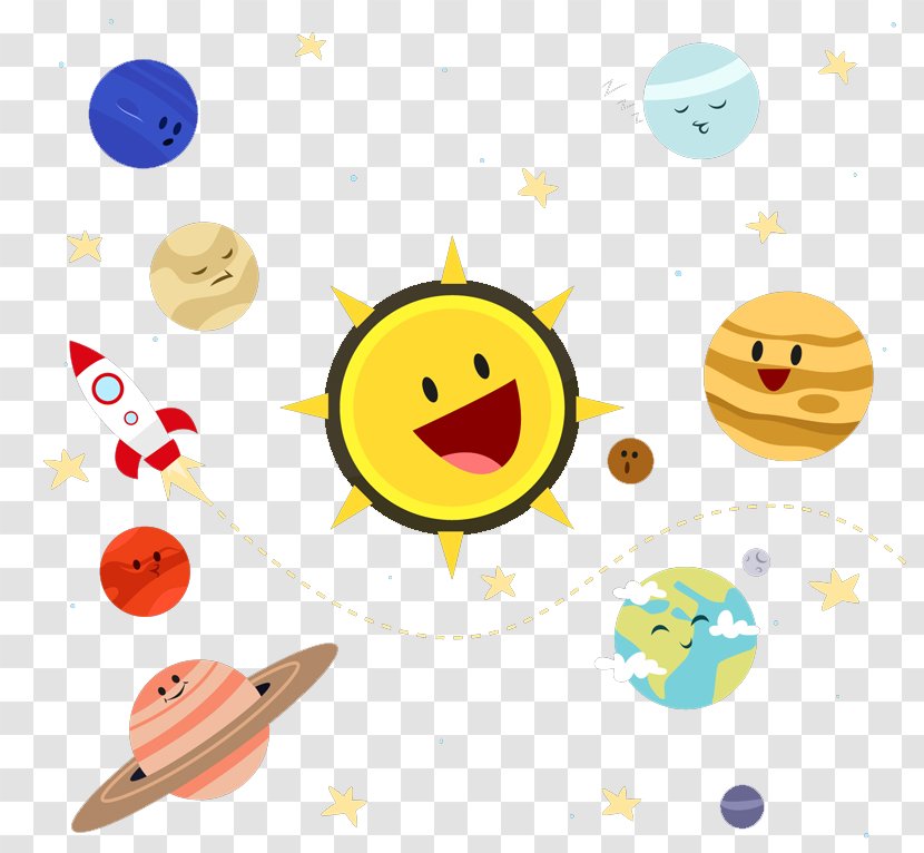 Solar System Planet Illustration - Emoticon - Cute Vector Transparent PNG