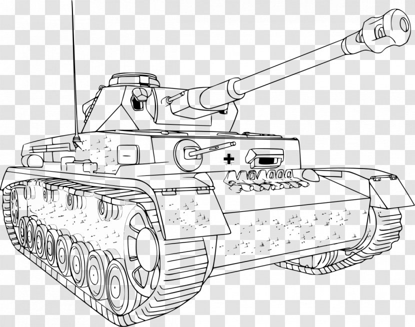 Second World War Of Tanks Coloring Book Tiger I - Panzer Iv - Tank