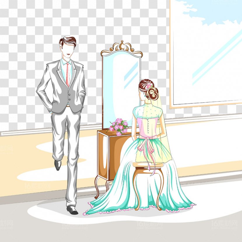 Marriage Bridegroom Illustration - Art - Valentine Background Beautiful Creative Wedding Transparent PNG