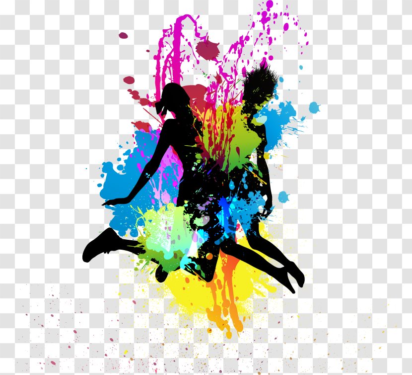 Color Splash Silhouette - Drop - Jumping Figures Transparent PNG