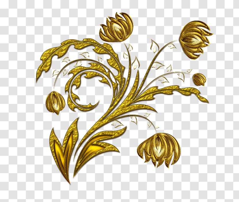Flower Прикраса Gold Clip Art - Leaf Transparent PNG