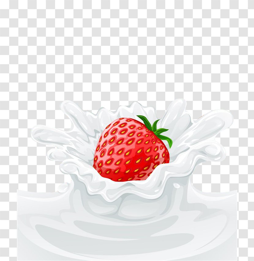 Strawberry Flavored Milk Fruit - Whipped Cream - Exquisite Fashion Trend Color Colorful Creative Red Juice Drinks Transparent PNG