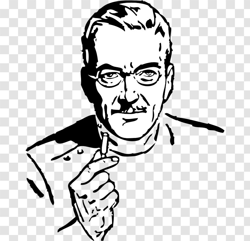 Man Black And White Free Content Clip Art - Facial Expression - Doctors Picture Transparent PNG