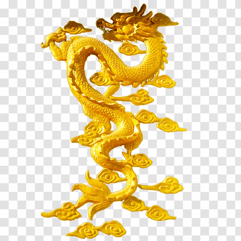 Chinese Dragon - Mythical Creature - Golden Transparent PNG