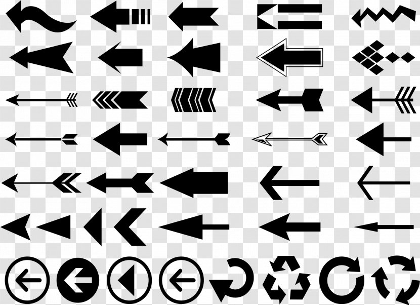 Bow And Arrow Clip Art - Black White - Handwritten Transparent PNG