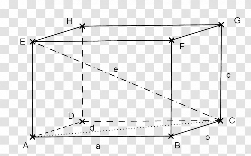 Cuboid Rectangle Vertex Diagonal - Drawing - Angle Transparent PNG