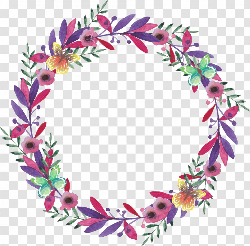 Flower Watercolor Painting Wreath - Vector Painted Garlands Transparent PNG
