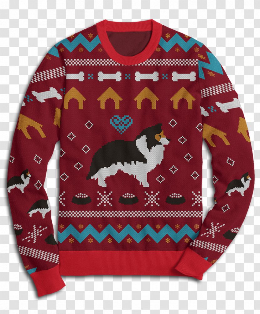 Shetland Sheepdog Sweater Shiba Inu Pembroke Welsh Corgi Dachshund - Sleeve - Christmas Transparent PNG