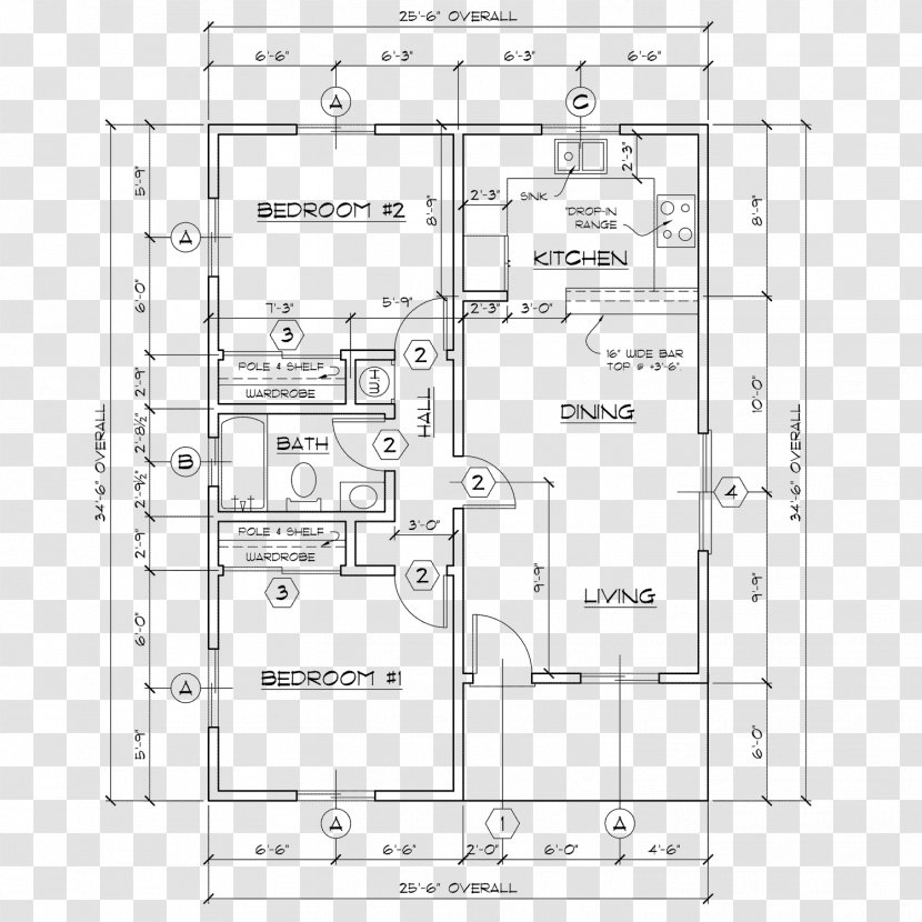 Floor Plan Technical Drawing - Modern Home Architectural Sketch Transparent PNG