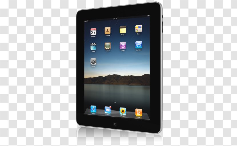 Electronic Device Gadget Multimedia Mobile - Tablet Computer - IPad Front Askew Right Transparent PNG