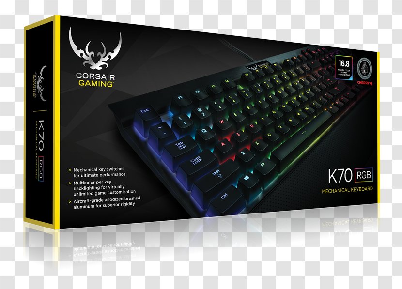 Computer Keyboard Corsair Gaming K95 K70 RGB Mechanical English - Multimedia - US Color ModelEdsel Transparent PNG