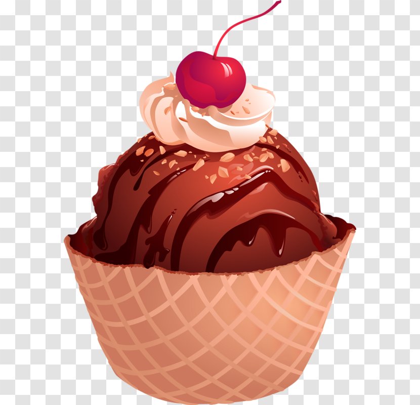 Chocolate Ice Cream Cones Biscuit Roll Strawberry - Cherry Ball Transparent PNG