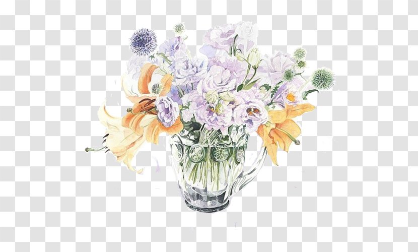Watercolor Painting Painter Art Still Life - Cut Flowers - Purple Weigela Transparent PNG