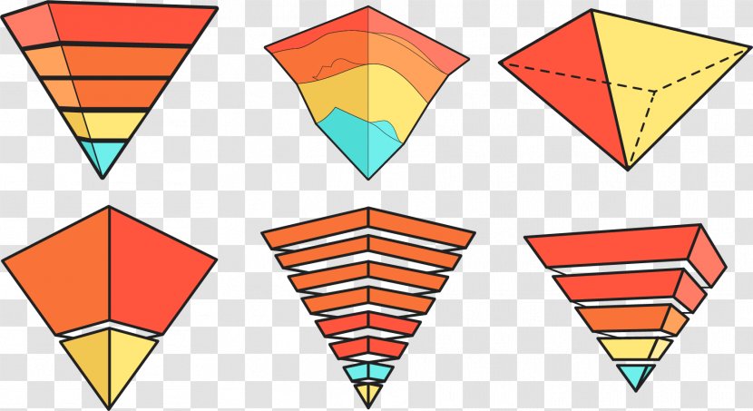 Inverted Pyramid Triangle - Rainbow Transparent PNG