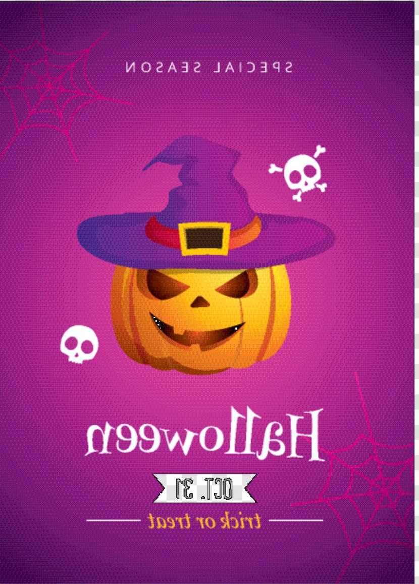 Halloween Poster Background - Purple - Jackolantern Smile Transparent PNG