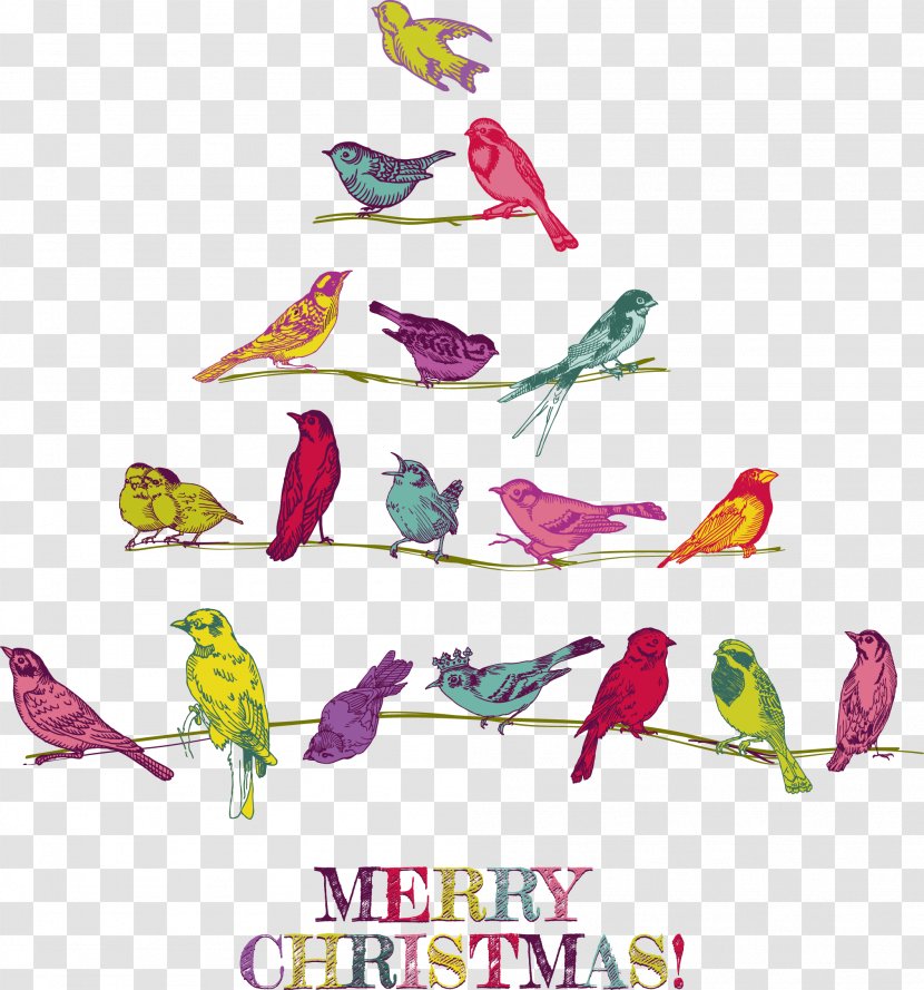 Bird Wedding Invitation Christmas Card - Petal - A Flock Of Birds In The Trees Form Tree Happiness Transparent PNG