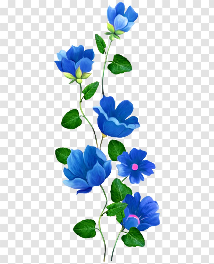 Watercolour Flowers Blue Rose Border - Watercolor Painting - Flower Transparent PNG