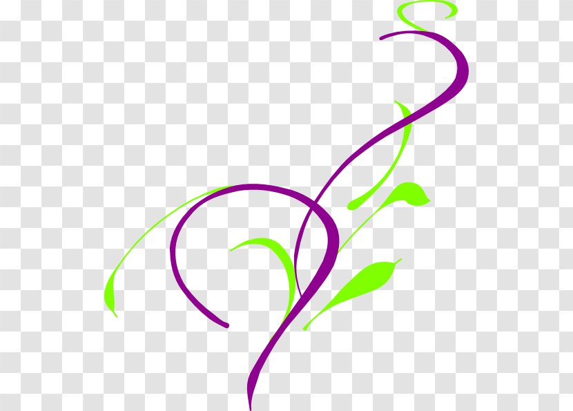 Clip Art Image Line Download - Vine - Purple Green Number 2 Transparent PNG
