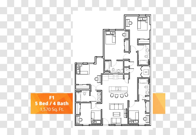 Floor Plan Apartment House Interior Design Services - Bedroom Transparent PNG