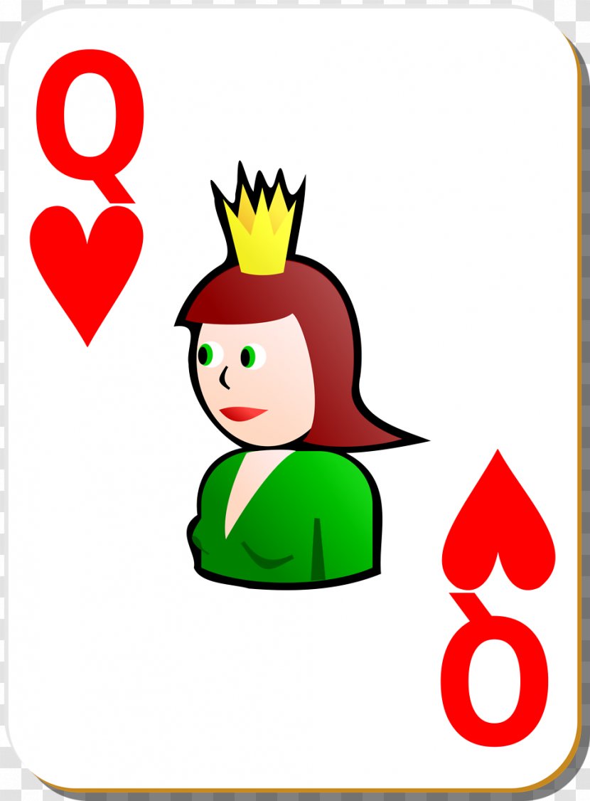 Queen Of Hearts Playing Card Clip Art - Heart Cards Transparent PNG