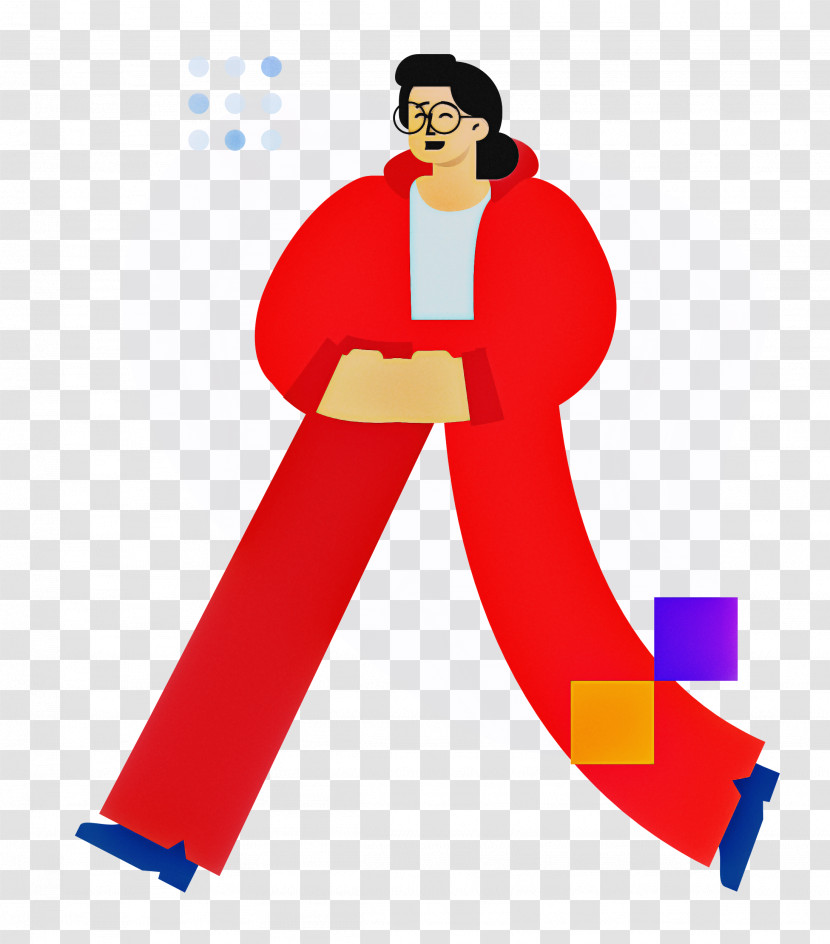 Cartoon Character Joint Red Line Transparent PNG