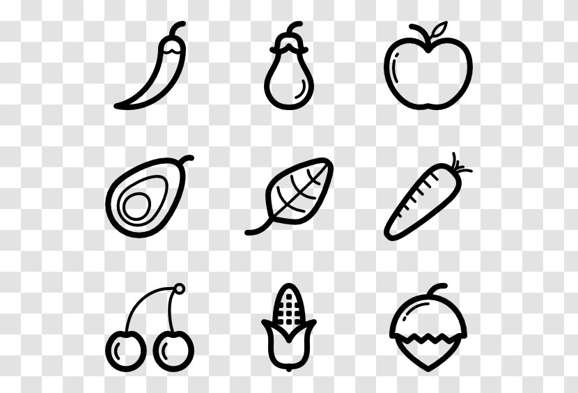 Vegetable Symbol Clip Art - Black And White - Vector Transparent PNG