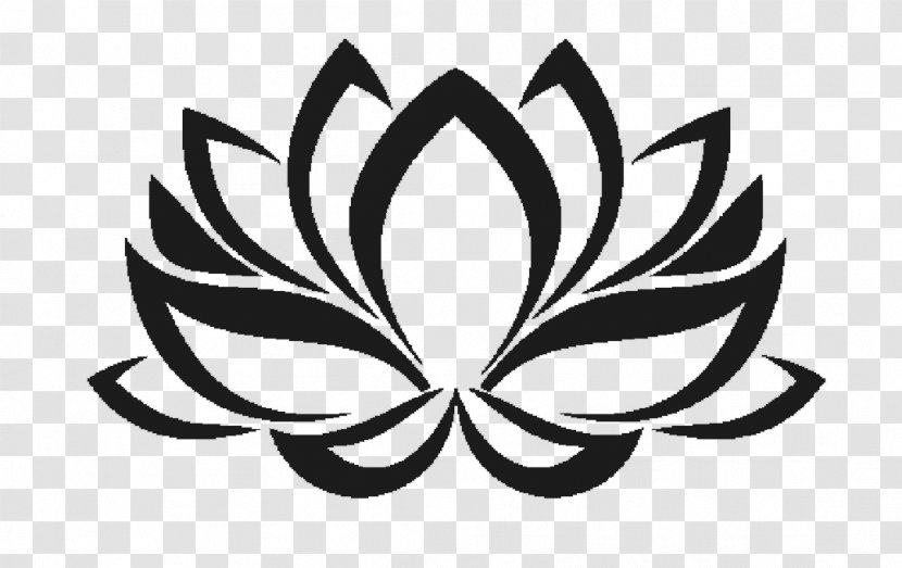 Nelumbo Nucifera Buddhist Symbolism Buddhism - Black And White - Hatha Yoga Transparent PNG
