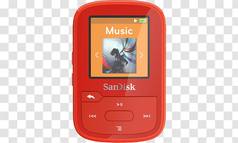 Digital Audio SanDisk Clip Sport Plus Sansa MP3 Player - Portable Media - Electronics Transparent PNG