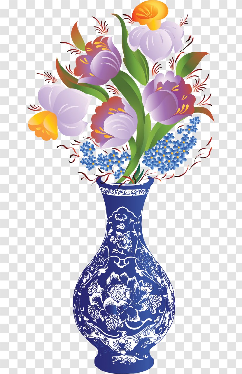 Flower Drawing Color - Floral Design - Vase Transparent PNG